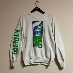 Vintage White and Green Dogtown Women’s Sweater